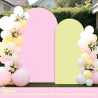 2PCS Pink & Light Yellow Arch Backdrop Covers for Arch Stand (7.2ft + 6ft) – Spandex Fitted Stand Covers for Weddings Baby Showers Birthday Party Supplies Decor & Photo Booths(Only Cover) - Image 3