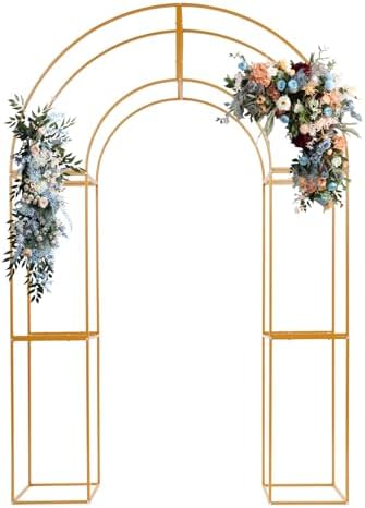 U-Shaped Metal Arched Flower Rack for Wedding Decorations and Celebrations, 5 x 7.5 FT Wedding Arch Frame for Birthday, Party, Baby Shower - Image 2