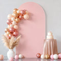 6.6FT Dusty Rose Arch Cover - Polyester Fitted Wedding Arch Stand Covers Round Top Chiara Arch Backdrop Cover for Birthday Party Banquet Photo Background Decoration by WishCare