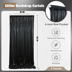 20x10FT Black Sequin Backdrop Curtain for Party - 4 Panels 5x10FT Wrinkle-Free Shimmer Drapes for Birthday, Wedding, Christmas, Decorations & Photography - Image 6
