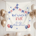 Custom Red White and Due Baby Shower Banner – Personalized Patriotic Backdrop for Boy or Girl Gender Reveal, 4th of July Party Decorations, USA Themed Tapestry, Welcome Sign, American Celebration by Unknown