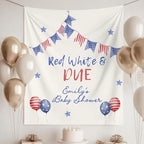 Custom Red White and Due Baby Shower Banner – Personalized Patriotic Backdrop for Boy or Girl Gender Reveal, 4th of July Party Decorations, USA Themed Tapestry, Welcome Sign, American Celebration by Unknown