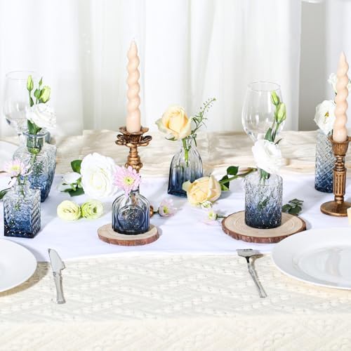 24PCS Mini Bud Vases As Wedding Centerpieces for Tables,Clear Bud Vases for Flowers,Small Flower Vases Suitable for Birthday Party,Anniversary,Wedding Reception,Baby Shower (Blue) - Image 3