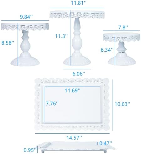 DreamsEden Metal White Cake Stands, 6 Pcs Cupcake Food Display Stand Party Trays Dessert Table for Birthday Bridal Baby Shower - Image 4