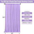 20ft×10ft Wrinkle Free Lavender Backdrop Curtain for Party, 4 Panels 5×10ft Soft Silky Polyester Light Purple Lilac Photo Backdrop Drapes for Birthday Baby Shower Mother‘s Day Wedding Photography - Image 3