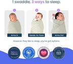 HALO 100% Cotton Sleepsack Swaddle, 3-Way Adjustable Wearable Blanket, TOG 1.5, Sage, Small, 3-6 Months - Image 3