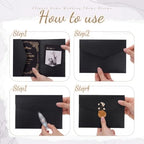 50 Set Wedding Invitation Kits Trifold Pockets,Black,Gold - Image 3