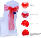 MDS Pack of 100 Organza Chair Sashes for Wedding & Event Décor – Red - Image 2