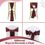 MDS® Pack of 150 Satin Chair Sashes for Wedding & Events – Burgundy - Image 4