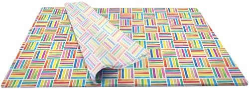 Jillson Roberts Printed Unfolded Gift Tissue 20" x 30", Colorful Lines, 240 Sheets - Image 2