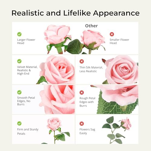 Auihiay 60PCS Artificial Roses, Mix Color Tinted Roses - Image 7