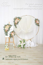 Wedding Welcome Signs Floral(Pack of 2)，Wedding Arch Flowers for Wedding Decorations and Reception Backdrop Decoration (New Champagne) - Image 5