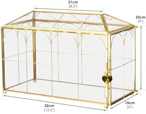 HighFree Glass Wedding Card Box with Lock & Slot (With Arch, Large) - Image 2