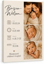 TWING Custom Baby Birth Details Photo Canvas Print Wall Decor, 12 x 16 in by TwingRepublic