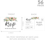 Andaz Press 56-Pack Personalized RSVP Postcards for Wedding Peach Floral Garden Cardstock Response Reply Cards for Bridal Shower Baby Shower Birthday Event Custom Date and Return Address 4 x 6-Inch - Image 5