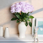 48 PCS Lilac Roses Artificial Flowers, Silk - Image 3