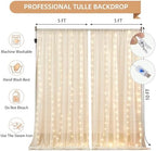Wish Care 20x10FT Cream Wrinkle Free Backdrop Curtains with Lights String for Parties - Photo Curtain Backdrop with Lights for Wedding Decorations, Bridal Baby Shower Birthday Party Photography - Image 4