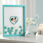 Blue Wedding Guest Book Alternative, Guest Book Wedding Reception, Wedding Guest Book with Wooden Hearts Guest Book Signs for Wedding Anniversary Birthday Party Baby Shower - Image 2