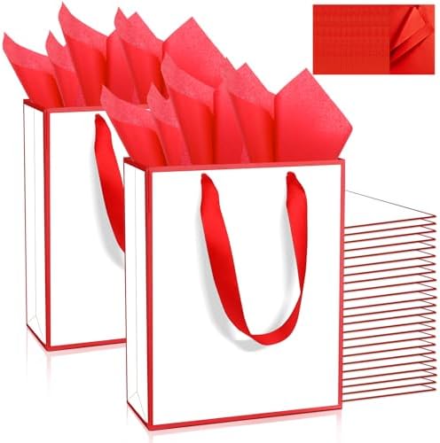 Addblu 50 Pack Bulk Luxury Gift Bags with Handles & 50 Tissue Papers by Unknown