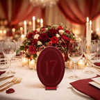 Yookeer 20 Pcs Wedding Table Numbers, Velvet Stand, Burgundy, 1-20 - Image 3