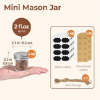 ComSaf 2 oz Mini Mason Jars Bulk Set, 48 Pack Glass Jars with Lids - Image 2