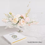 Andaz Press Personalized Baby Shower Guestbook with Gold Accents, Mauve Floral Foliage Wreath Custom, White Guest Sign in Registry 120 Pages 8.5 X 8.5 Memories Book for DIY, Scrapbook, Photo Album - Image 3