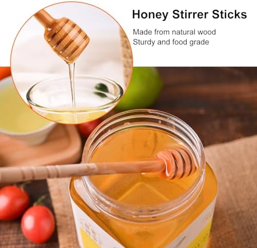 100 PCS Wooden Honey Sticks Dipper 6 Inch, Mini Honeycomb Honey Stirrer - Image 2
