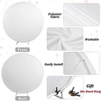 Renaiss 7x7ft Colorful Volleyball Round Backdrop Cover Yellow White Blue Volleyball Circle Photography Background Sports Themed Birthday Baby Shower Fans Athletes Party Decor Photo Booth Props - Image 5