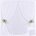 4 Panels White Backdrop Curtain for Parties Wedding Wrinkle Free 20ft x 10ft Backdrop Drapes for Baby Shower Gender Reveal Birthday Photo Photography Polyester Fabric Background Decoration by Suppromo
