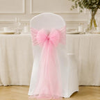50 Pack Pink Pearls Bows Chair Sashes Ribbons Wedding Decor 7 x 108 in - Image 6