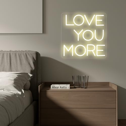 Neon Sign Wedding Love You More, Large Led Neon Light For Wall Decor, Custom Warm White Light Wedding Birthday Gift For Kids, USB Operated Neon Wall Art (11.8x11.8in) - Image 5