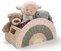 Rainbow Rope Basket, Handwoven Paper Rope Baby Toy Storage Basket with Handle for Nursery, Diapers, Clothes, Books & Toys, Kids Room, Playroom & Baby Shower Gift by Knitus