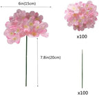 WEISPARK 100PCS Artificial Hydrangea Flowers, Fake Flowers Silk Hydrangea Full Flowers Heads with Stems for Wedding Home Party Shop Baby Shower Decor (Baby Pink) - Image 2
