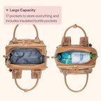 BabbleRoo Leather Diaper Bag Backpack - Baby Essentials Travel Baby Bag, Multi function, Water Resistant, with Changing Pad, Stroller Straps & Pacifier Case – Unisex, Light Brown - Image 4