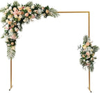 Gold Metal Wedding Arch, 6.56Ft Square Backdrop Frame Garden Wedding Props Decoration, Balloon Arch Stand for Wedding Ceremony, Celebration, Photo Booth Background by DYRABREST