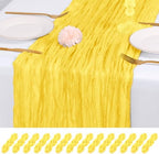 14 Pack Lemon Yellow Cheesecloth Table Runner 17x108 Inch Semi Sheer Boho Gauze Cheese Cloth Fabric Table Runners, for Wedding Party Baby Shower Birthday Home Decor Garden Farmhouse by Unknown