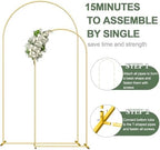 Wedding Arch Backdrop Stand Set of 2, Gold Metal, 7.3FT & 6FT - Image 4