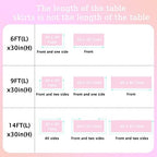 Jeloris Mermaid Tulle Table Skirt for Rectangle or Round Table Tutu Chiffon Tablecloth for Birthday, Baby Shower, Wedding, Party Decoration (Pink, L 9ft, H 30in) - Image 2