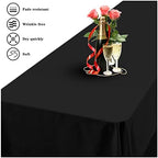 YMHPRIDE 6 Pack Polyester Tablecloth for 6 Foot Rectangle Tables,60 x102 inch Black Polyester Table Covers, Washable Black Table Cloth for Wedding,Party,Banquet,Restaurant,Buffet - Image 4