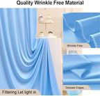 20ft x 10ft Wrinkle Free Baby Blue Backdrop Curtain for Boy Birthday Party,4 Panels 5×10ft Soft Silky Polyester Blue Photo Backdrop Drapes for Baby Shower Gender Reveal Wedding Photography - Image 4