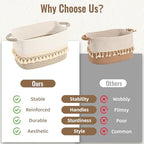 2 Pack Storage Basket for Shelves, Boho Cotton Rope Storage Bins with Heavy Tassel, Shelf Baskets Large Woven Baskets for Organizing, Cube Organizer Bins, Baby Laundry Basket for Clothes, Toys, Pets - Image 6