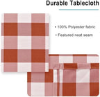 Hiasan Checkered Tablecloth Rectangle 54 x 80 Inch, Rust and White - Image 3