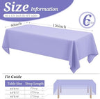 6 Pack Tablecloth 60 x 126 inch Polyester Table Cloth for 6 Foot Rectangle Tables,Stain and Wrinkle Resistant Washable Fabric Table Covers Polyester Lavender Table Clothes for Wedding,Party,Banquet - Image 2