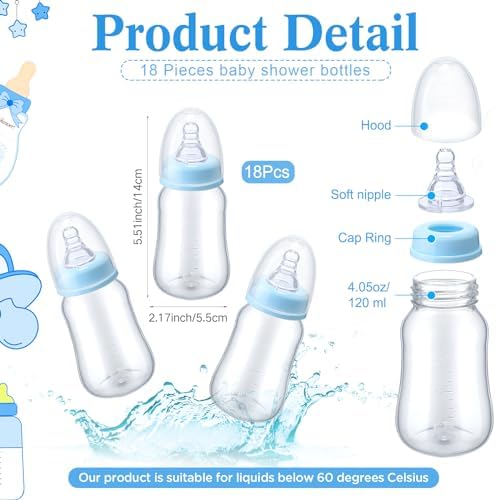 Roowest Bottle Chug Baby Shower Games Favors, Blue, Moon Star - Image 3