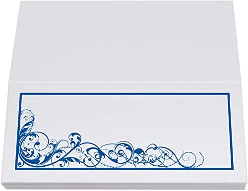 Scribble Vintage Swirl Place Cards, Royal Blue, Set of 60, Pre-cut and Scor - Image 5