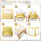 Thyle 12 Pcs Baby Balloon Boxes with 99 Letters for Baby Shower, Gold - Image 3