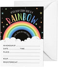 Pack of 30, Boy/Girl Baby Shower Party Collection, Baby Shower Invitation Cards, Fill in the Blank Invites WIth Envelopes, Rainbow Theme Party Supplies by Inkdotpot