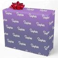 MyPupSocks Custom Text Wrapping Paper Purple, Personalized Name Gift Wrap Paper Funny Wrapping Paper Roll 58x23 for Boys Girls Kids Birthday Christmas Winter Holiday 3 Rolls by MyPupSocks