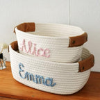 Personalized Custom Name Basket For Girls Boys Custom Cotton Basket With Name Easter Laundry Basket(11x22x28cm) - Image 4