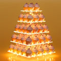weddingwish 5 Tier Acrylic Cupcake Stand with LED Light, Clear Cupcake Stand for 50 Cupcakes, Cupcake Holder Tower Dessert Table Display Set for Birthday, Baby Shower, Tea Party and Wedding Décor by weddingwish